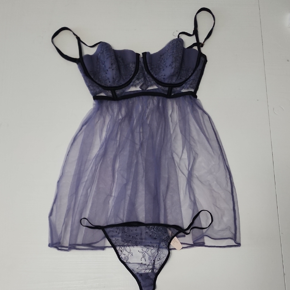Victoria's Secret Purple Lace Lingerie Set